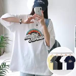 마이에미 BOX 여성 오버핏 반팔 티셔츠 (5컬러) 박스티 빅사이즈