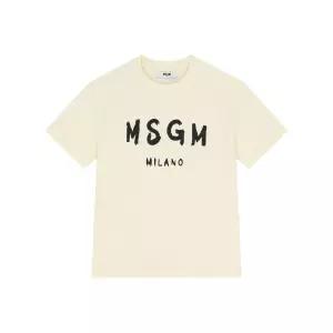 [MSGM] 키즈 여성 저지 티셔츠 크림 S6MSJUTH001 013