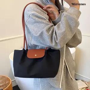 미르바네스 클래식 레더 포인트 롱스트랩 숄더 토트백 데일리백 1756