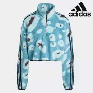 [아디다스][세일] 아디다스 여성용 티셔츠 g2- IY0148  W ANML 3S 14ZIP 우먼스 애니멀 프린트 플리스 크롭
