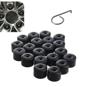 WZP 20PCS 러그 너트 커버, 17mm 휠 센터 캡, 제거 도구 포함 자동차 타이어 볼트 1K0 601 173으로 교체, 폭스바겐, 제타, 비틀, 파사트, GTI, CC(블랙)와 호환 가능