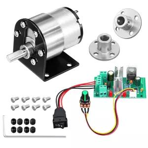 Copkim 4팩 마이크로 DC 12V 기어드 모터 JGB370-520 브래킷 CCM6N PWM 속도 컨트롤러 6mm 플랜지 커플링