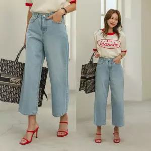 노스판8부데님 96플레이스 여름신상 3컬러 뒷밴딩 세미와이드