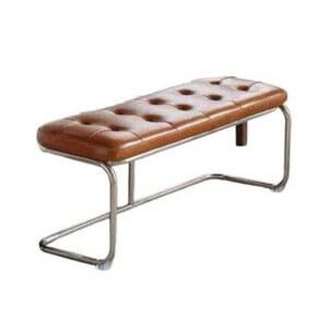 가죽벤치의자 카페 체어 대기 갈색 패브릭 라탄 등받이X 철제벤치의자 원룸 스툴체어 긴의자