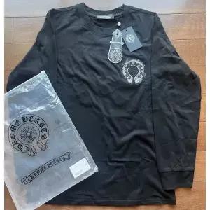 미국 크롬 하츠 검정 면 긴팔 그래픽 자수 로고 티셔츠 남성 M 178019568900