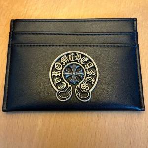 미국 크롬 하츠 블랙 카드 홀더 지갑 남성용 로고와 금속 장식이 있는 298111550950