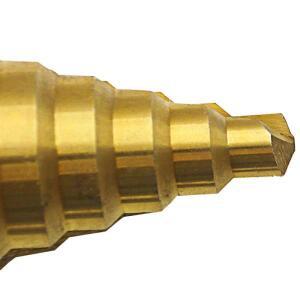 Hss 다중 구멍 8 크기 10/15/20/25/30/35/40/45mm 티타늄 스텝 드릴 비트 기리 단계 콘 그루브 금속 목재