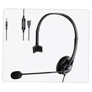 usb 헤드셋 가벼운 컨트롤러 온라인 유선 헤드셋 강의 오버이어 이어폰 강의용 착용 감상 음악 이어 단일