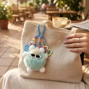 인형 핸드폰 파우치 신상품 트렌드 액세서리 폼폼 선글라스 귀여운 차 키링 백꾸 털뭉치 가방 꾸미기