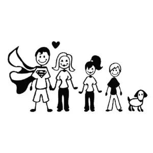 [RIZPICK]해피패밀리 차량용 스티커 블랙 스크래치보정 스티커