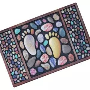 ( )플로킹 인조 양모 현관 매트 발매트 발바닥 자갈 무늬