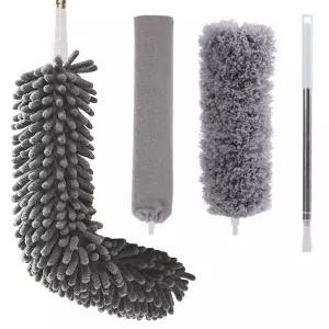 (2.5m) 길이조절식 먼지털이개 3종 세트/깃털/먼지/털이/실내용/초미세/먼지솔/간편/세척/틈새/브러쉬/청소