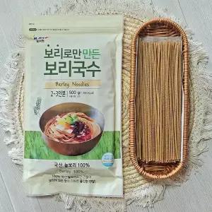 [효자원식품] 보리로만 만든 보리국수 500g 10봉 국내산 늘보리 100% 비빔 열무국수