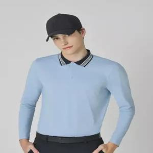 헤지스 골프 25FW HUTS5C901B1 ESSENTIAL블루 남성 솔리드 베이직 긴팔 카라 티22388061282367558