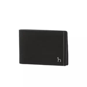 헤지스 액세서리 26FW [COLOR POINT] 블랙 배색포인트 소가죽 슬림 반지갑 HJWA6F330BK