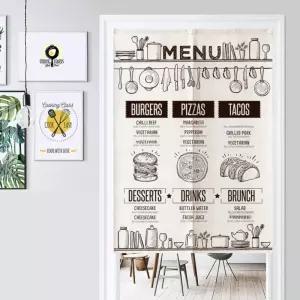 주방 출입구 단색 칸막이 짧은 현관 린넨 프린트 패브릭