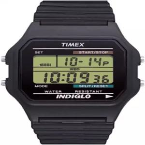 Timex 남성용 T75961 클래식 디지털 크로노그래프 블랙 스트랩 시계