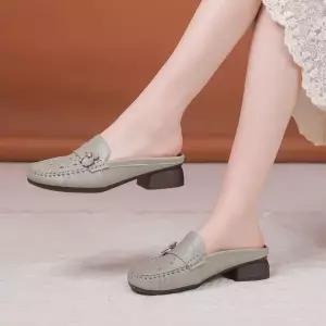 여친 빈티지 샌들 빅사이즈 단화 슈즈 백 펀칭 소프트 컴포트 플랫 소가죽 서머 admr2