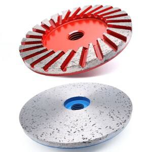 4인치 다이아몬드 그라인딩 컵 휠 세그먼트, 연속 금속 본드 연마 조각 디스크 석재 화강암 대리석 콘크리