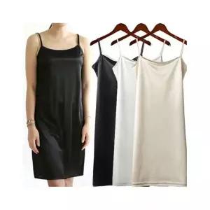 하얀비WR2850끈나시원피스/실크슬립/레이어드긴속치마/레이어드끈나시원피스/실크원피스/속치마/롱슬립 863