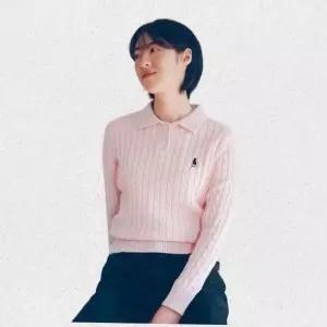 매장정품 예일 YALE 우먼즈 케이블 폴로 니트라이트 핑크 2410377 1472600