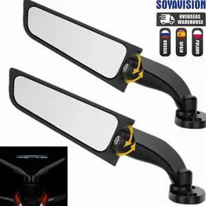 오토바이 윙 미러 BMW S1000RR 혼다 CBR 야마하 YZF R6 R1 R25 R3 R125 R15 용 조정 가능한 회전 백미러 사