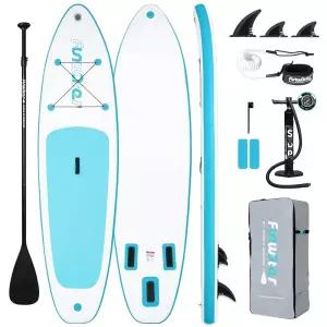 FunWATER 워터 SUP 업 공기 주입식 스탠드업 패들 보드 3.8 x 83.4 15.2cm(10피트 6 33 6인치) 초경량 패들