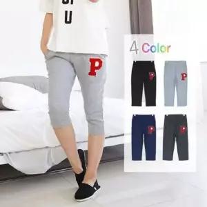 P패치 7부 트레이닝팬츠 DM4148 겨울 팬츠 트레이닝복 운동복 트레이닝 여성 남자 트레이닝 조거 운동복 카