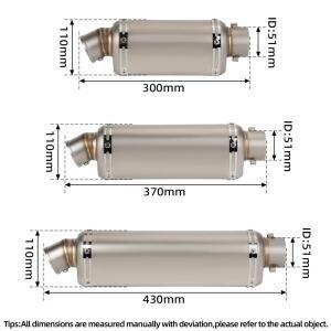 범용 호환 51mm 바이크 오토바이 배기 머플러 이스케이프 모토250SR 400NK VERSYS650 XSR700 NSS350 ZT125