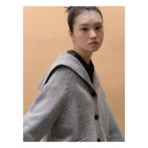 (35615AWM63) [에잇세컨즈] 빅칼라 솔리드 카디건 그레이