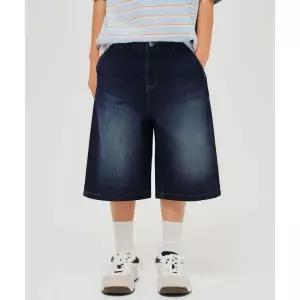 MUSINSA STANDARD KIDS [쿨탠다드] 빅 브러쉬 버뮤다 데님 팬츠 [딥 인디고] 107920