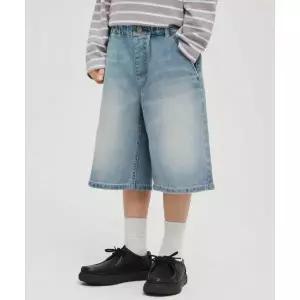 MUSINSA STANDARD KIDS [쿨탠다드] 빅 브러쉬 버뮤다 데님 팬츠 [라이트 인디고] 107922