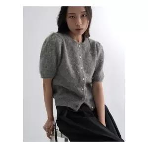 (35625AWM73) [에잇세컨즈] 헤어리 반팔 카디건 그레이