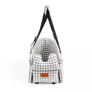 강아지 체크 콘솔 카시트 그레이 1P 반려견 차량 쿠션 강아지카시트