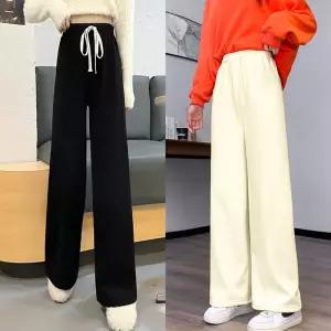 여성 골덴 와이드팬츠 밴딩 트레이닝 팬츠 기모 바지 기모골덴바지