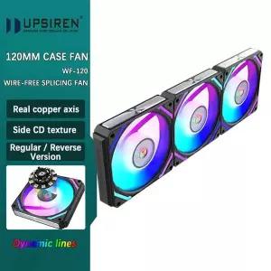 UPSIREN WF-120 ARGB PWM 섀시 팬 ARGB120mm 4 핀 PWM 매직 컬러 무선 스티칭 컴퓨터 방열 선풍기 3 개