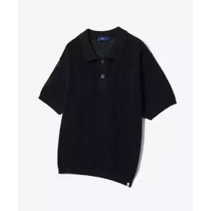 예일 YALE 메쉬 반팔 폴로 니트 블랙
