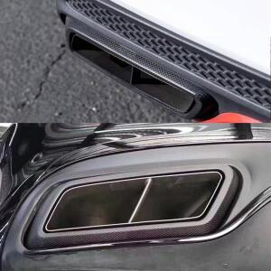 2014-2018 메르세데스 C-클래스 W205 AMG C63S 배기 파이프 노즐 팁용 AK 로고가  카본 파이버 사각 머플러