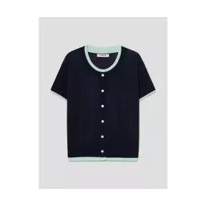 브랜드정품 에잇세컨즈 8SECONDS 레이어드 반소매 가디건 카디건 네이비 143790