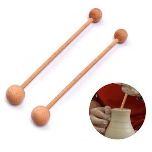 OVA 도자기 모양을 위한 나무 던지기 스틱 2개 도구 점토 손 건축