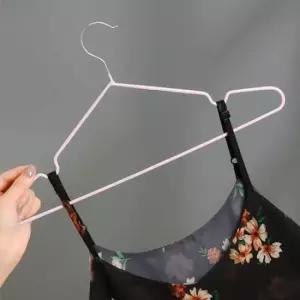 [생활] 옷걸이 논슬립 PVC 코팅 슬림 스틸 10개입 핑크