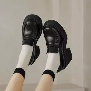 여친 가을 신발 단화 플랫 슈즈 키높이 통굽로퍼 컴포트화 MF3