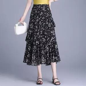 치마 여성 여름 힙업 머메이드 얇은 슬림핏 쉬폰 KS2