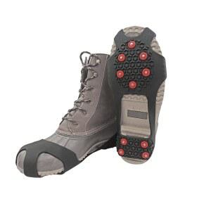 아이스 그립스터 트레드는 눈과 얼음을 미끄럼 방지 트랙션 클리츠, 유연한 TPE 고무가 포함된 오버슈 아이콘, 안전한 그립감을 탄소강 스터드 10개, 대형, 블랙, 레드