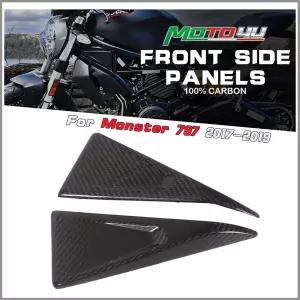 두카티 몬스터 797 2017 2018 2019 탄소 사이드 패널 오토바이 탱크 사이드 커버 트림 페어링 카울 풀 탄소