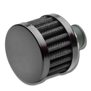 오토 다이너스티 9MM 인렛 유니버설 크롬 라운드 스트레이트 알루미늄 크랭크케이스 브리더 필터(블랙)