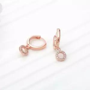 금침귀걸이 금침 큐빅 라운드 나디아 원터치링 드롭 귀걸이 14K