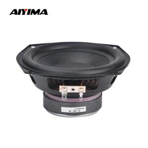 AIYIMA 1Pcs 5.25 인치 서브 우퍼 스피커 4 옴 30W 고무 사이드 슈퍼베이스 책장