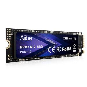 Aiive X16Plus 1TB NVMe M.2 SSD 내장 솔리드 스테이트 드라이브 PCIe 4.0 2280 읽기 속도, 노트북, PC, 게임, 비디오 편집, PS5용 최대 7450MB/s