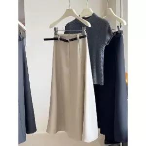 여자 스커트 롱 오피스룩 핏예쁜 정장 우산 A라인 슬림핏 미디엄 시 인기1